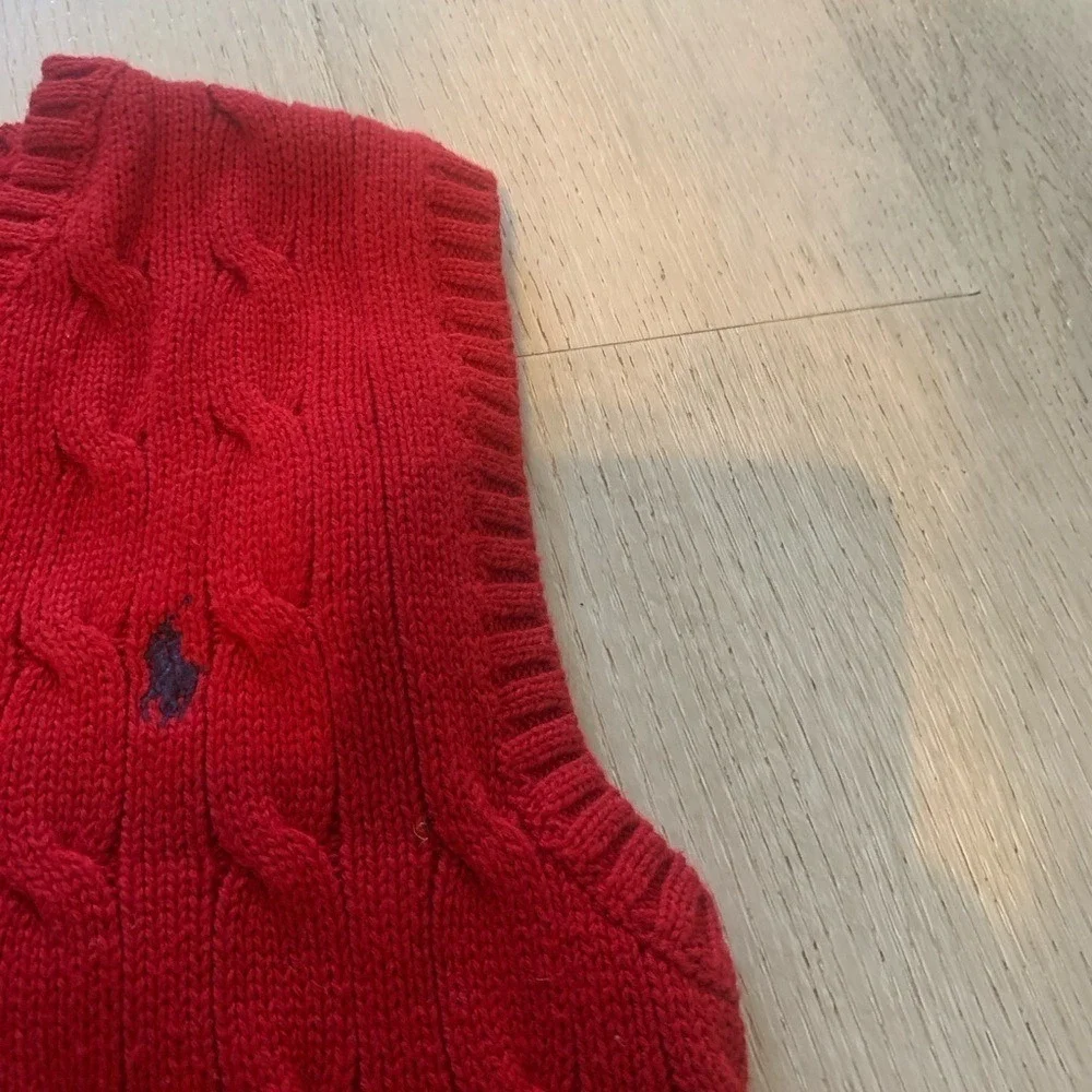 Ralph Lauren Boys 6 Cable Knit Cotton Sweater Vest‎